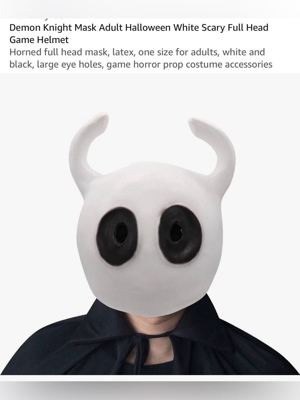 White Demon Knight Adult Halloween Mask with Horns